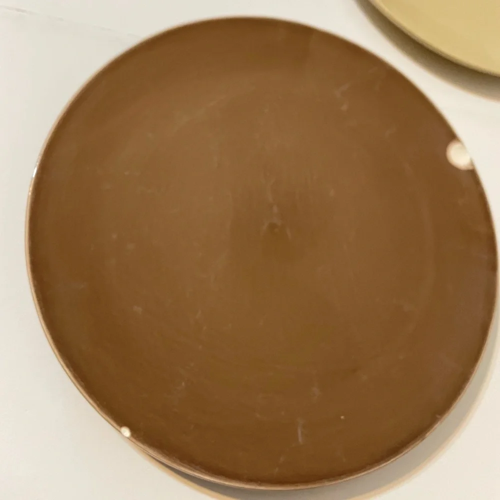 Pottery Barn Set of 3 Dinner round Plate 10 3/4” Brown/ Cream